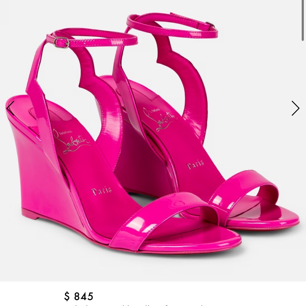 NWT Barbie pink louboutin wedges